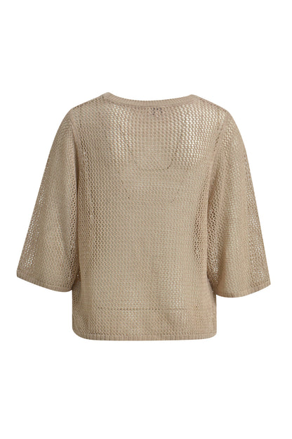1/2 sleeve pullover with boxy shape and roundneck