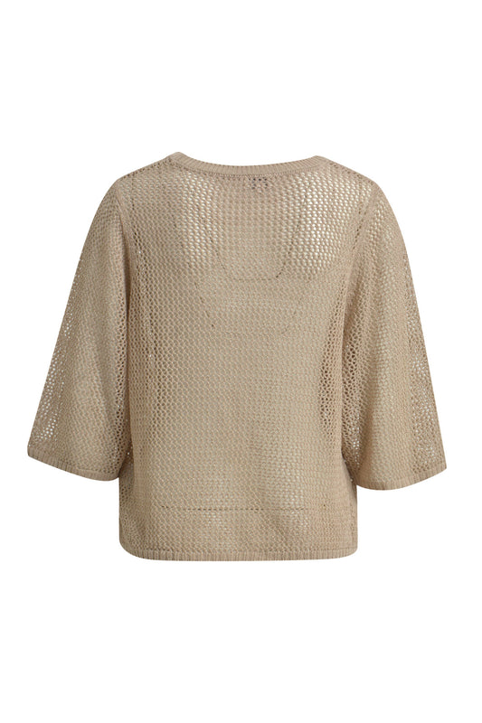 1/2 sleeve pullover with boxy shape and roundneck