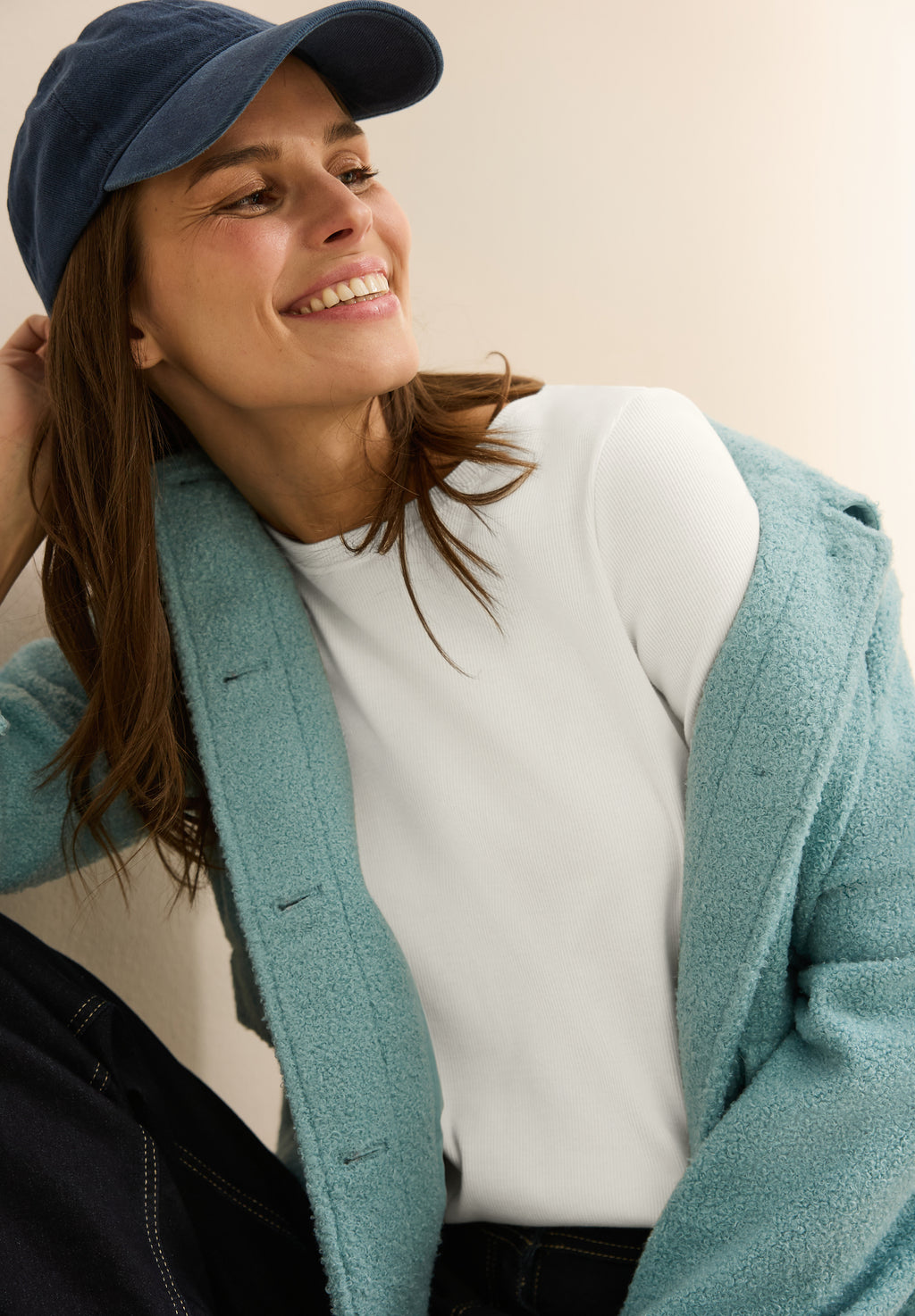 Basic Rippstruktur T-Shirt