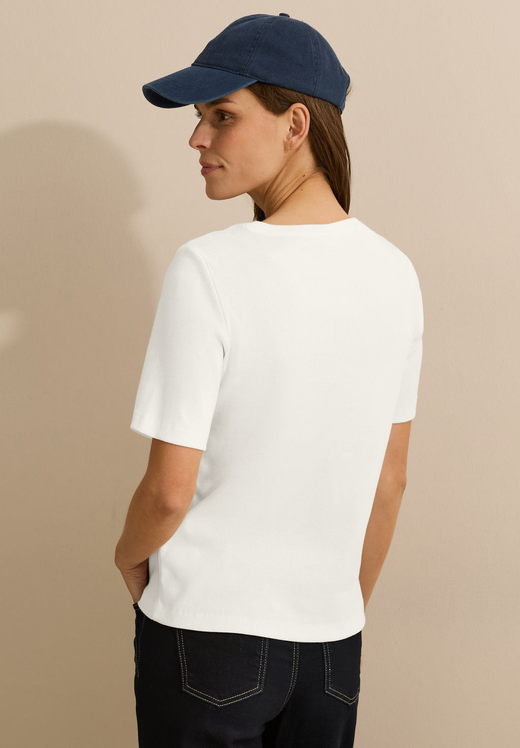 Basic Rippstruktur T-Shirt