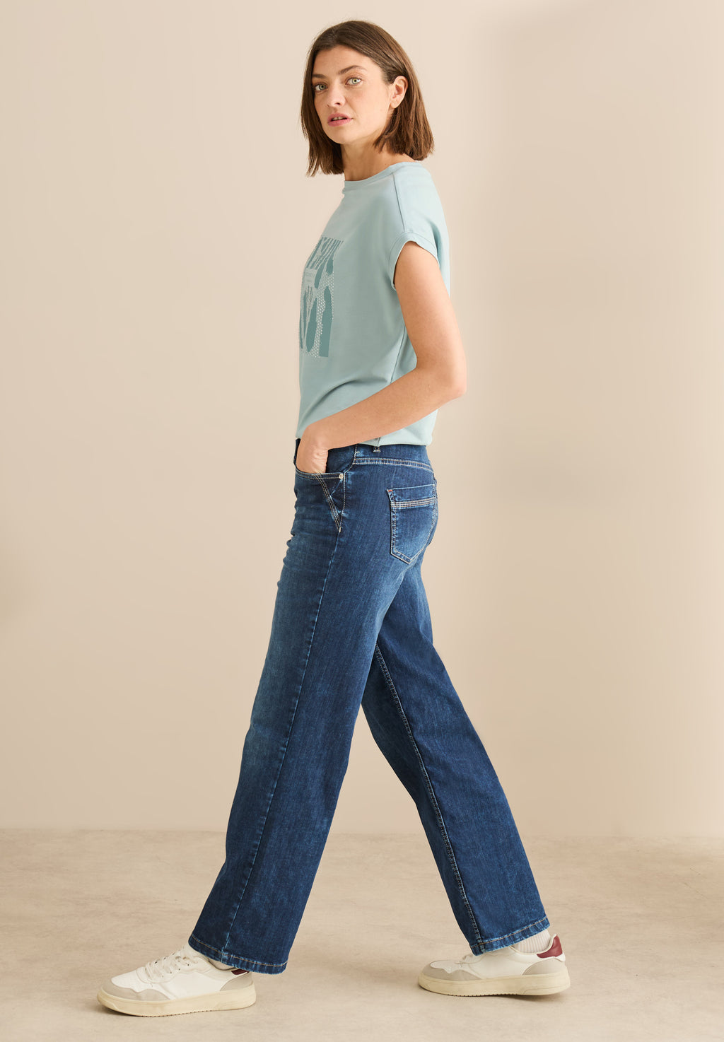 T-Shirt mit Glitzer-Print