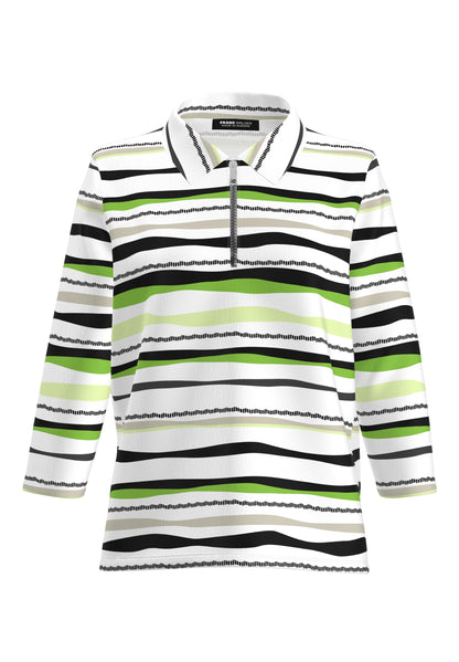 Polo-Shirt ELEMENTS mit welligen Streifen