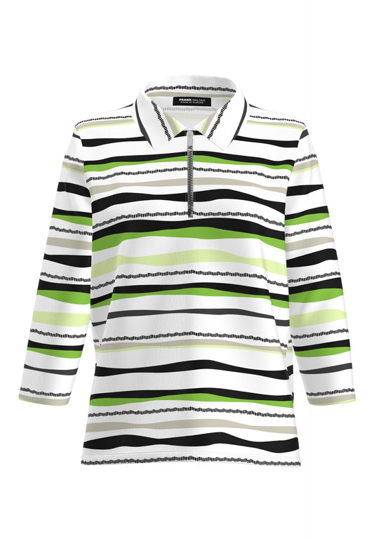 Polo-Shirt ELEMENTS mit welligen Streifen