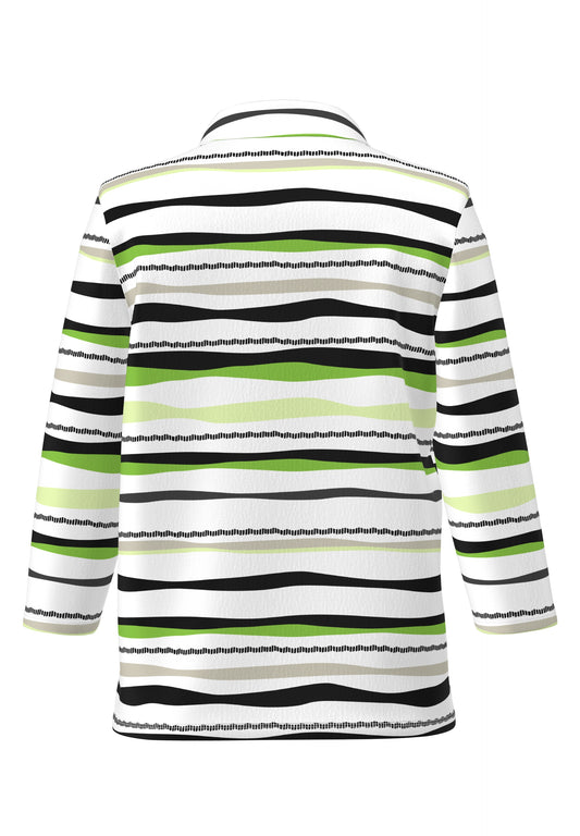 Polo-Shirt ELEMENTS mit welligen Streifen