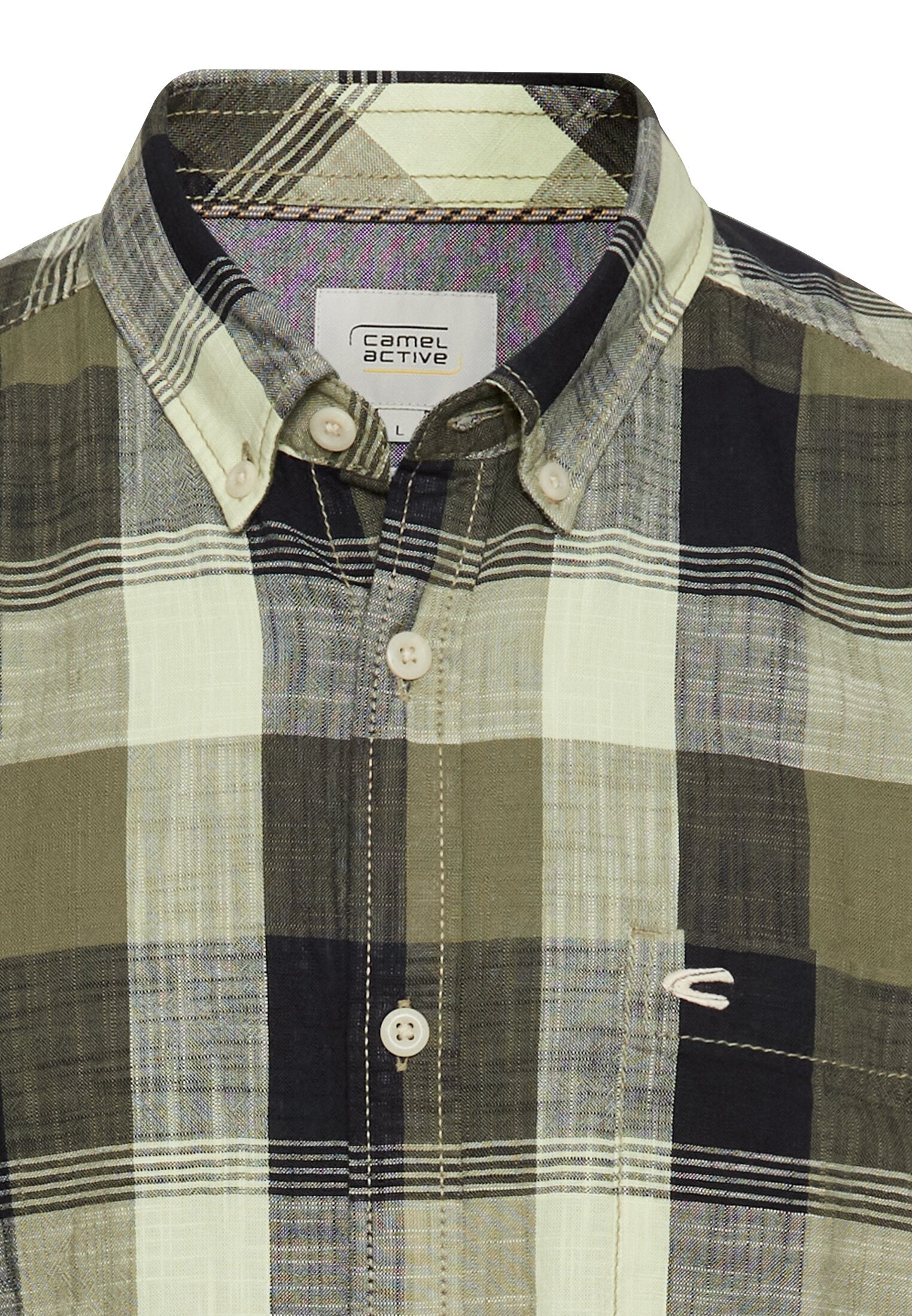 Kariertes Kurzarmhemd aus reiner Baumwolle