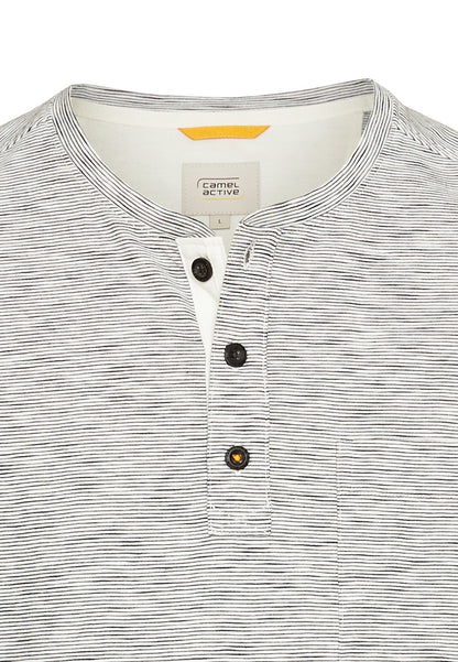 Kurzarm Henley aus reiner Baumwolle