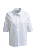 Blouse w collar + half placket, 1/2 sleeve