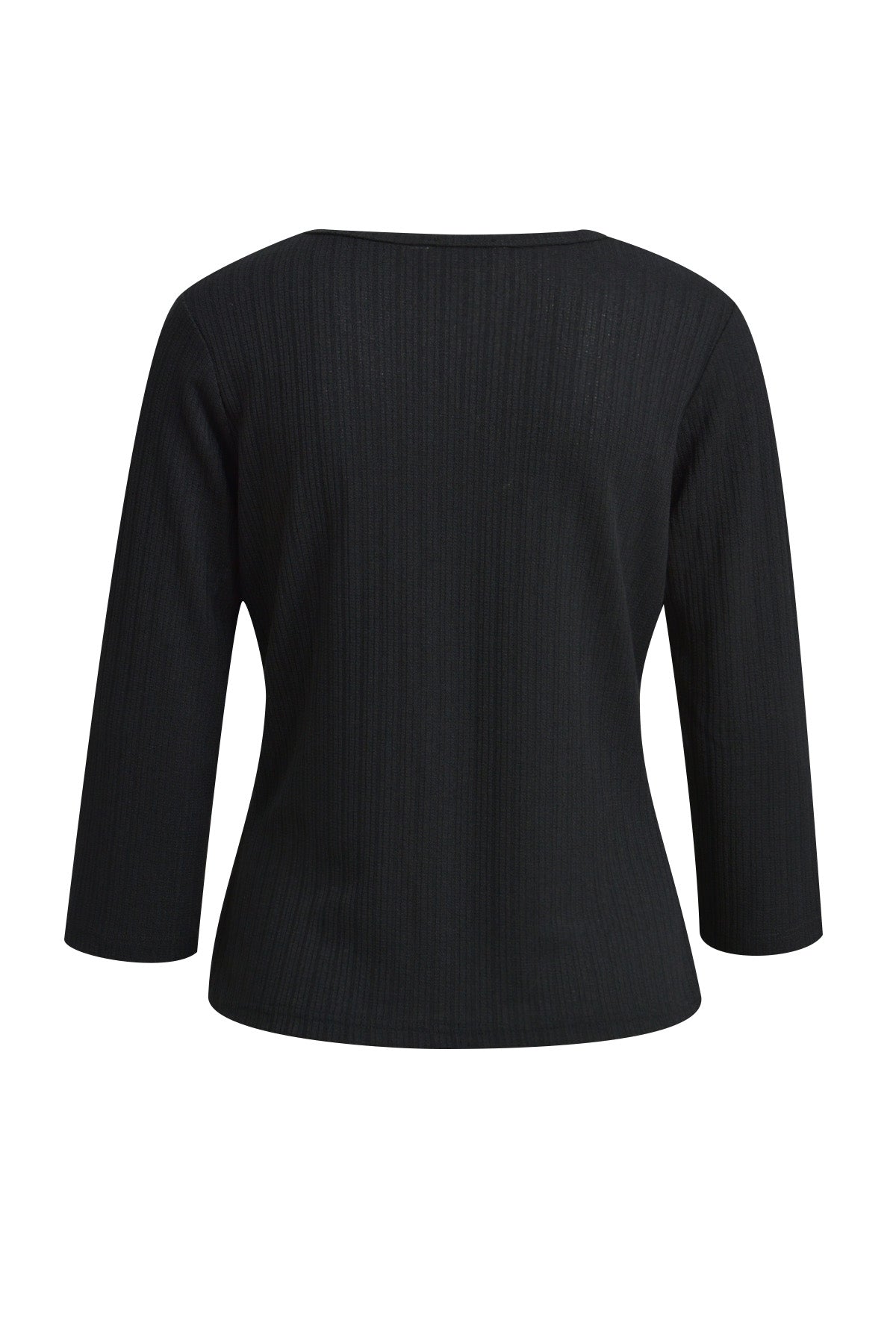 slim Cardigan w v-neck, placket + 3/4 sleeve