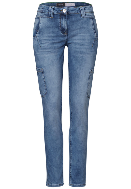 Jeans mit Cargo-Look Taschen