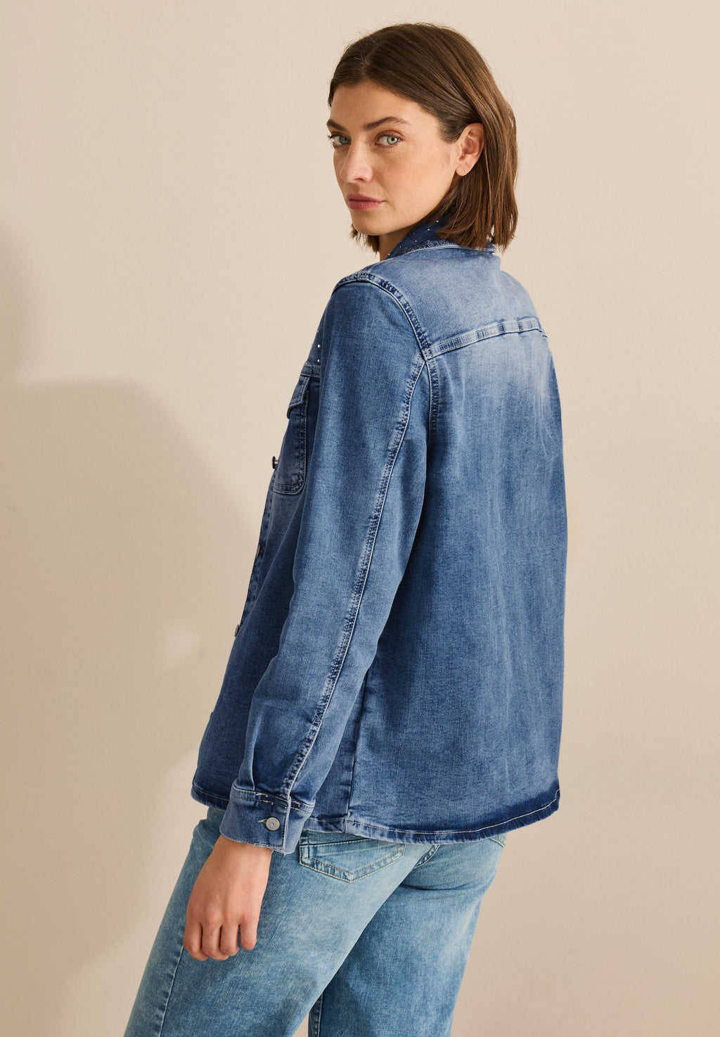 Glitzerndes Jeans Overshirt