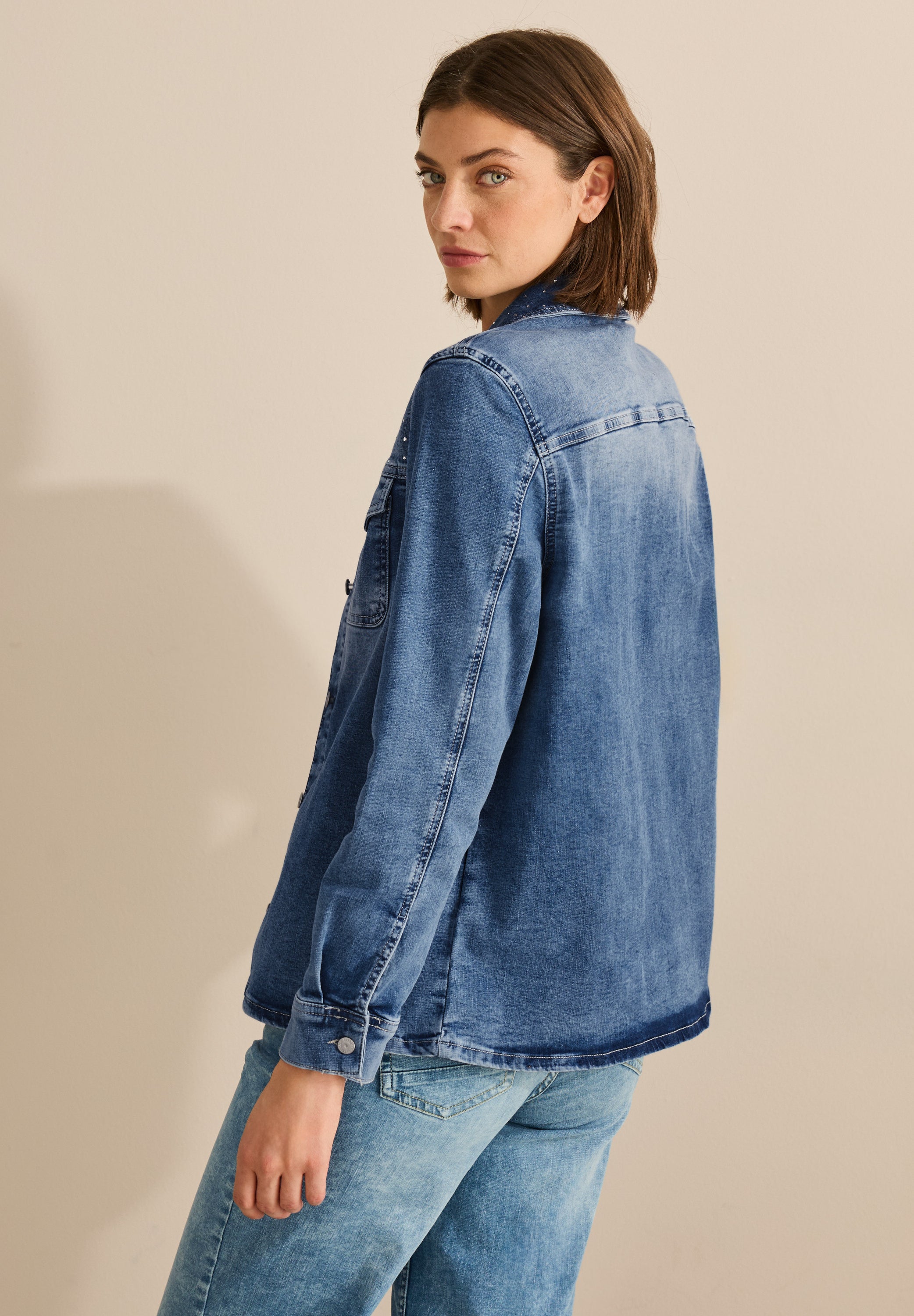 Glitzerndes Jeans Overshirt