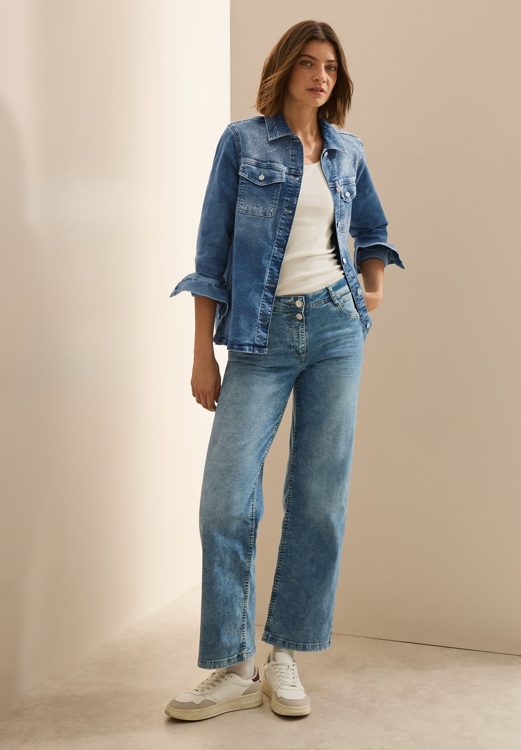 Glitzerndes Jeans Overshirt