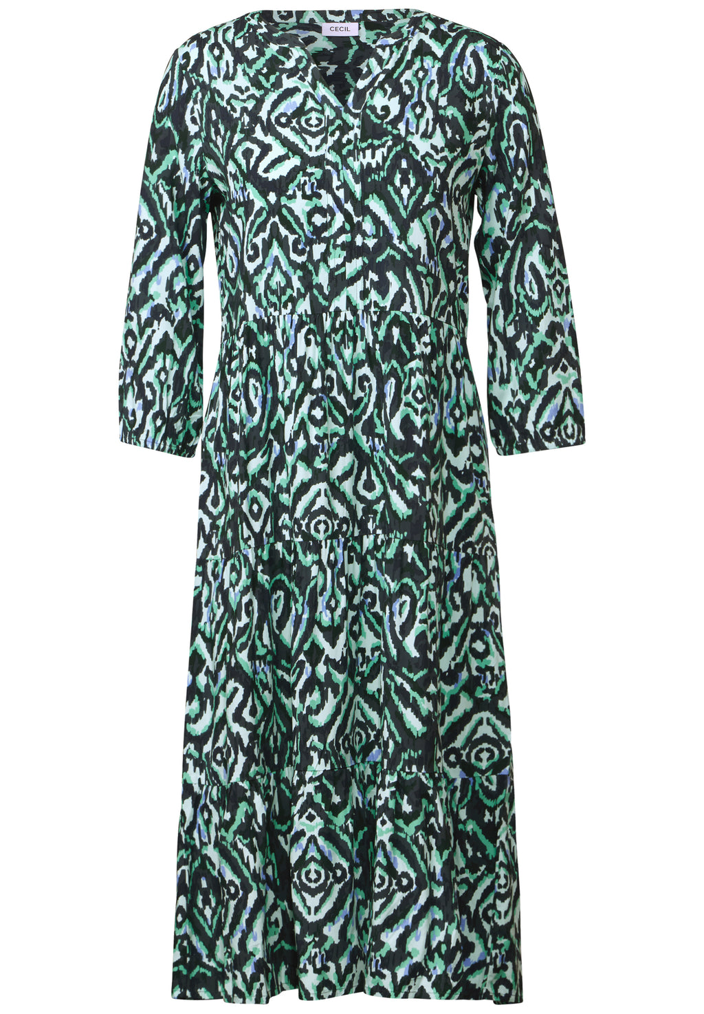 Gemustertes Volant-Kleid