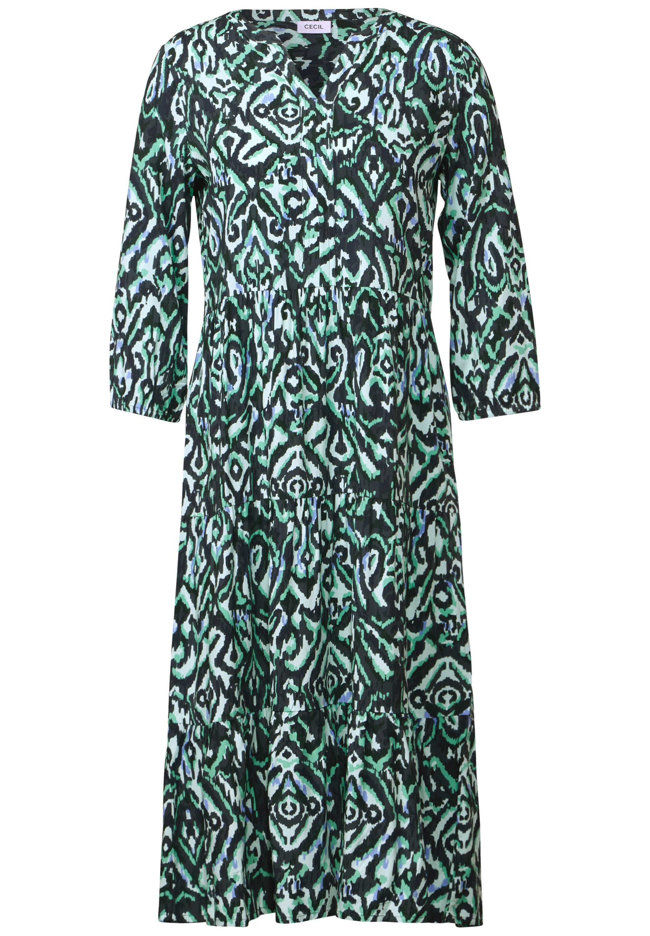 Gemustertes Volant-Kleid