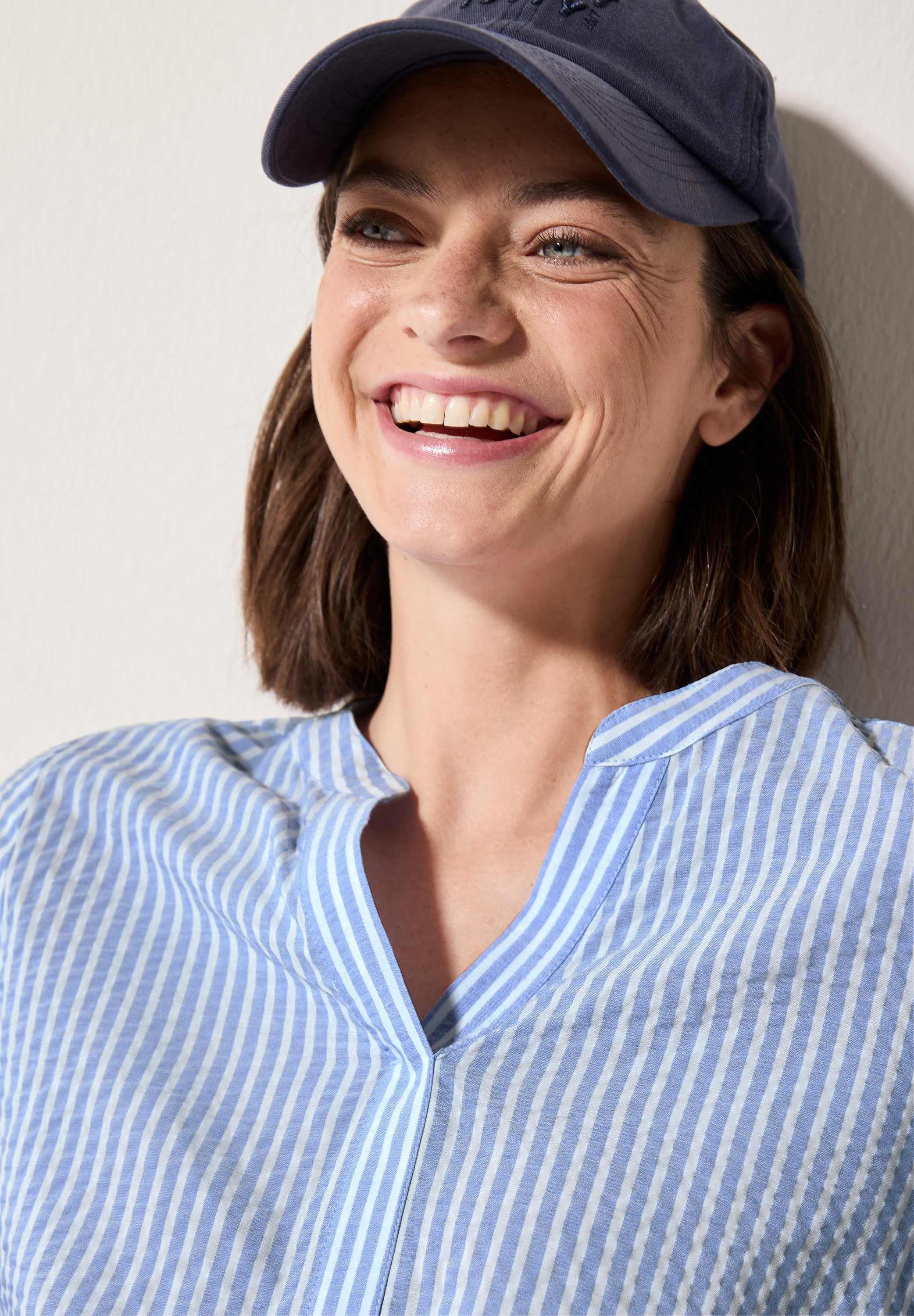 Gestreifte Seersucker Bluse