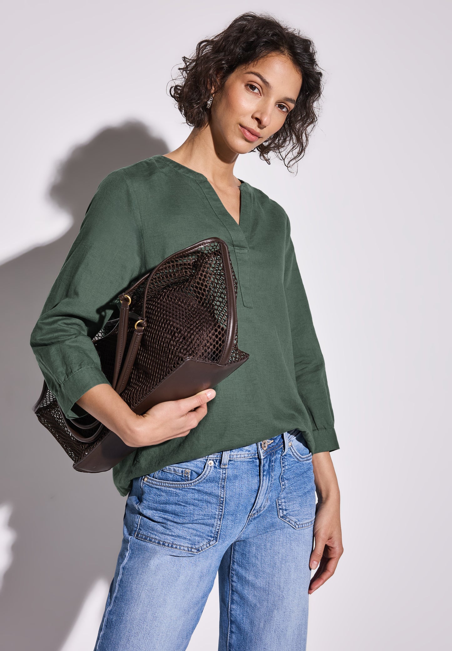 Bluse in Unifarbe