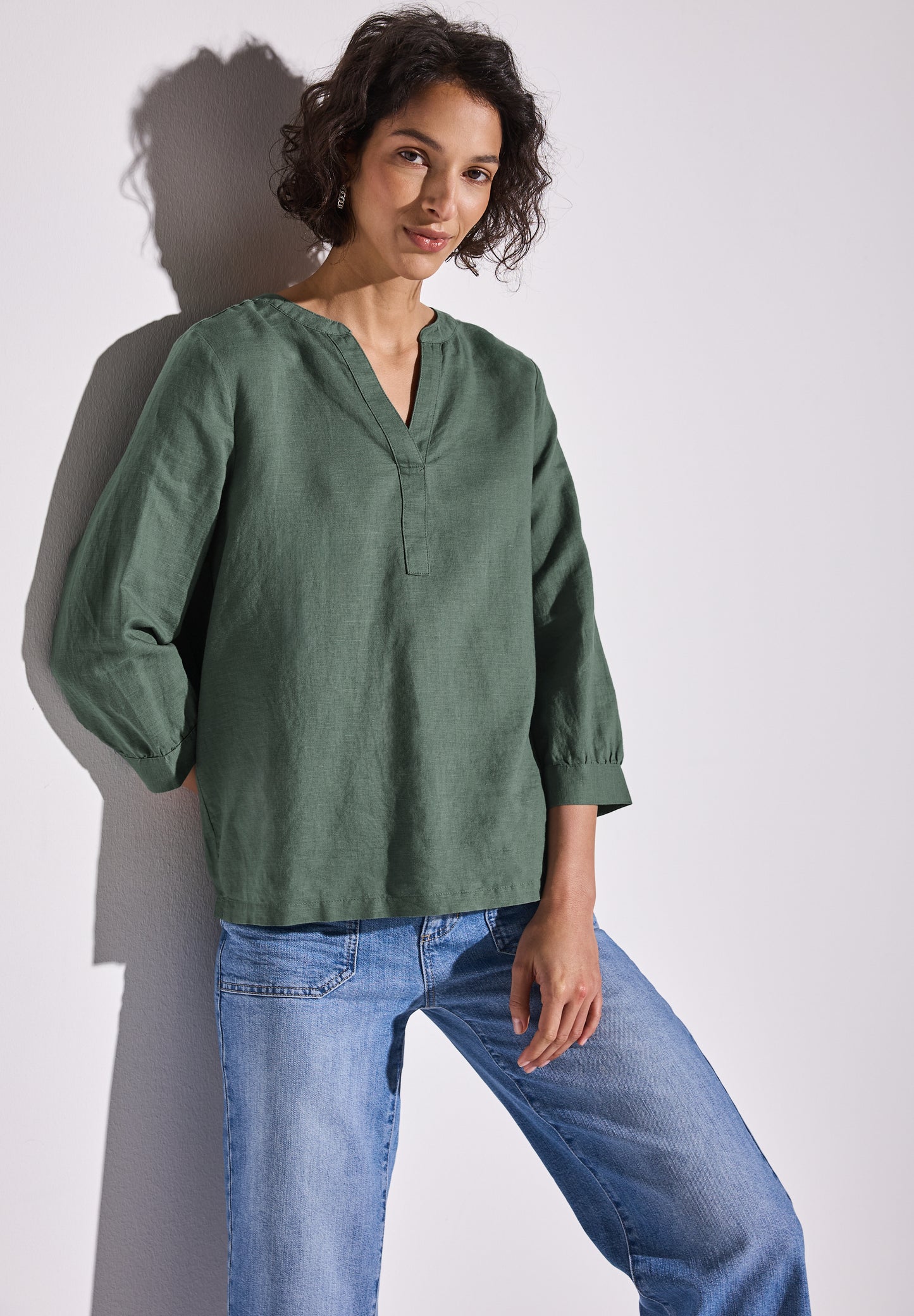 Bluse in Unifarbe