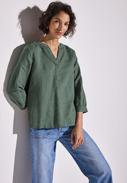 Bluse in Unifarbe