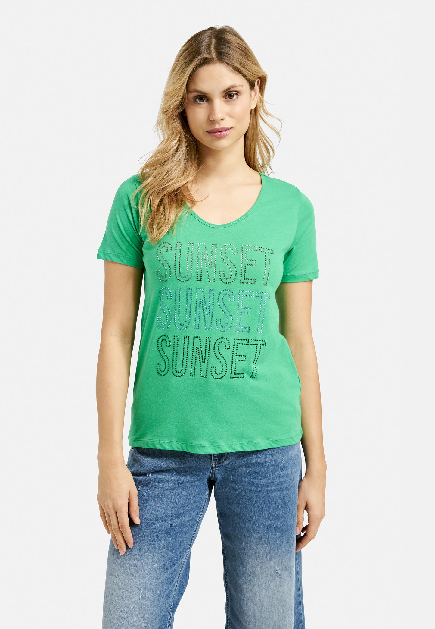 T-Shirt w roundneck, 1/4 sleeves