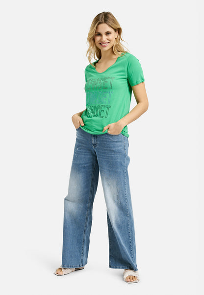 T-Shirt w roundneck, 1/4 sleeves