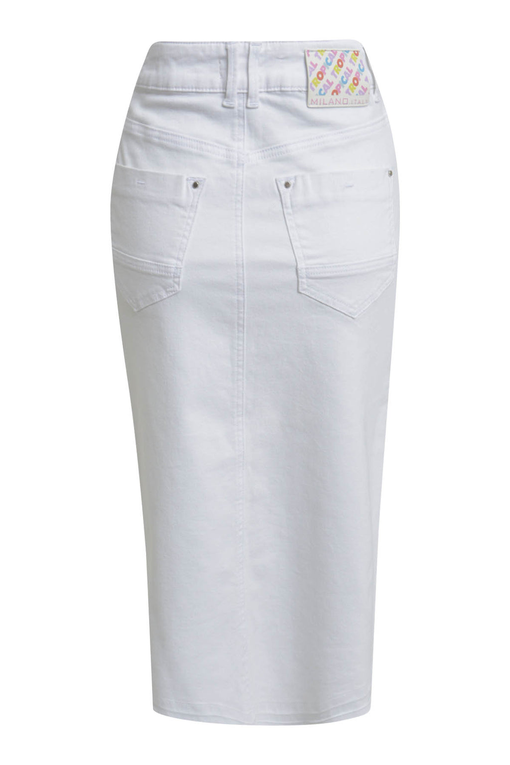 slim Midiskirt, 5-pocket style, slit at cf