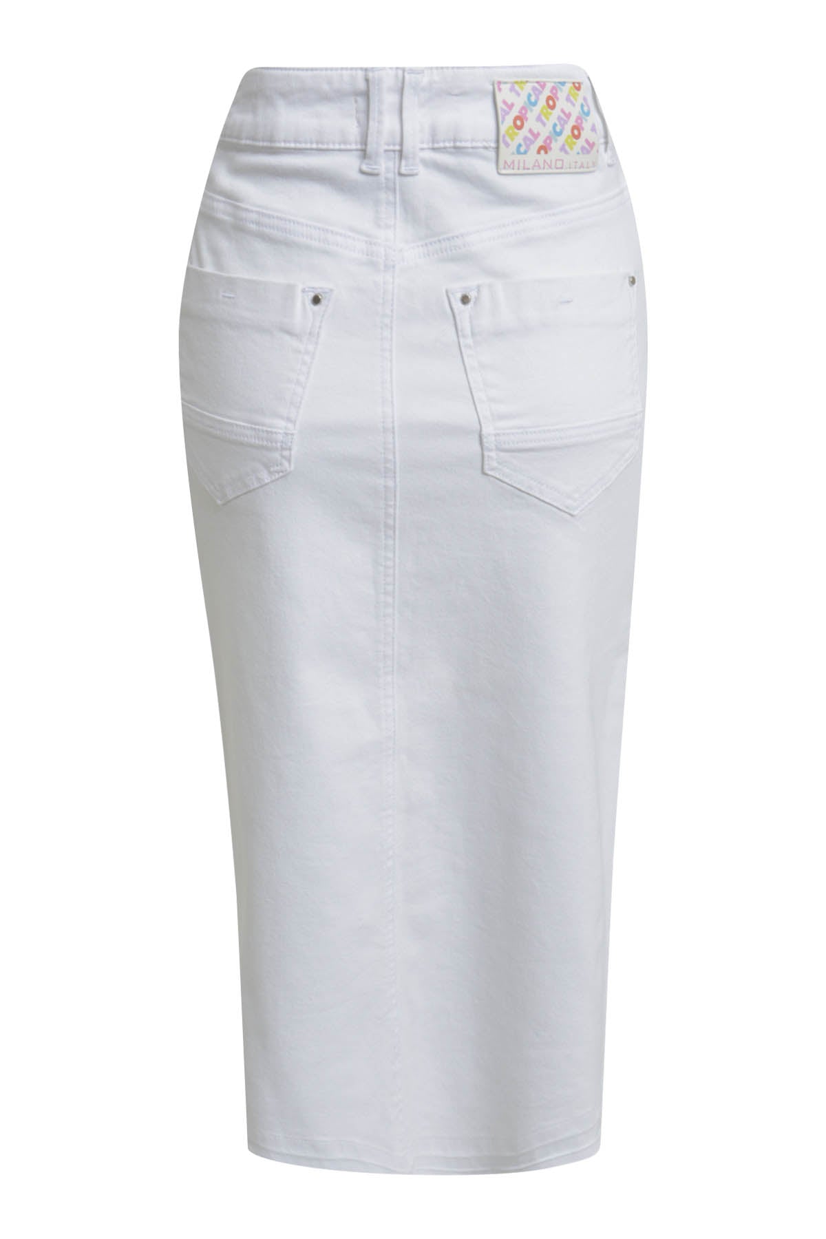 slim Midiskirt, 5-pocket style, slit at cf