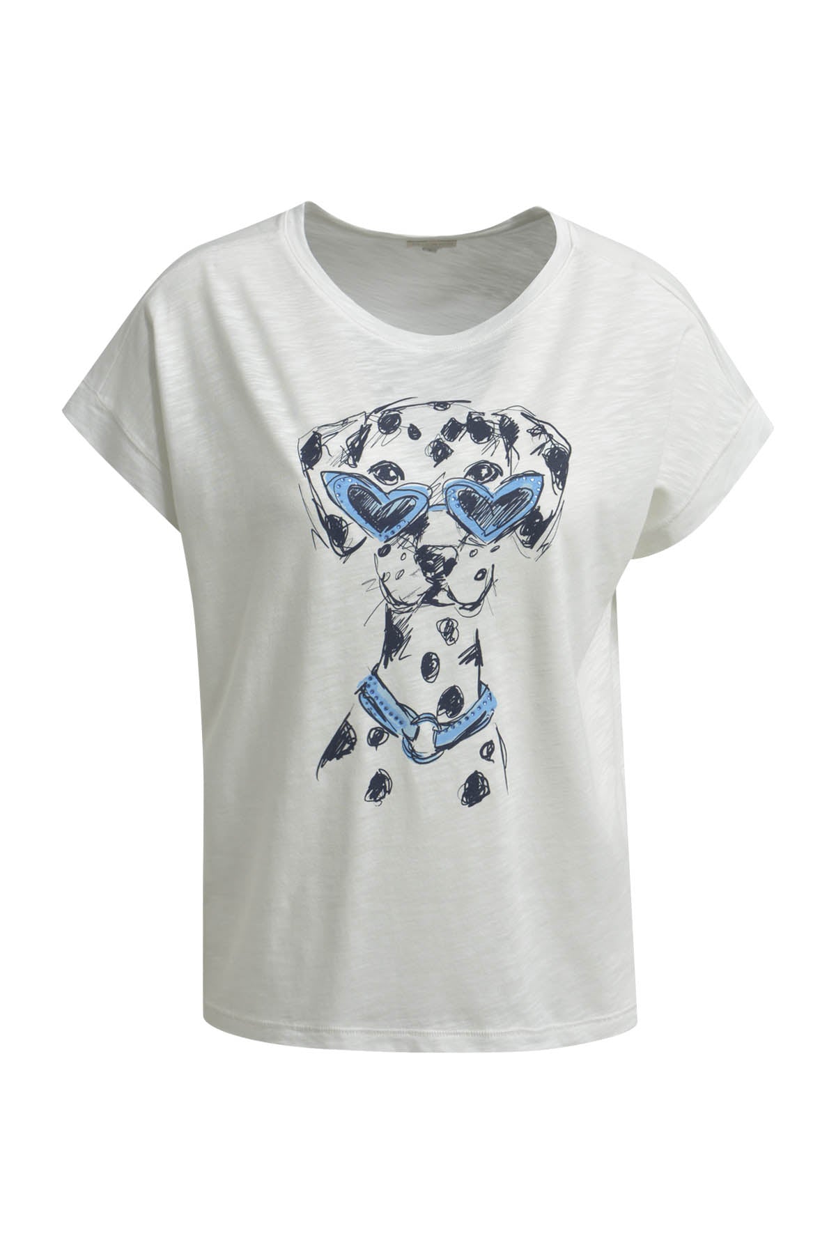 Shirt w roundneck + oversized shoulder