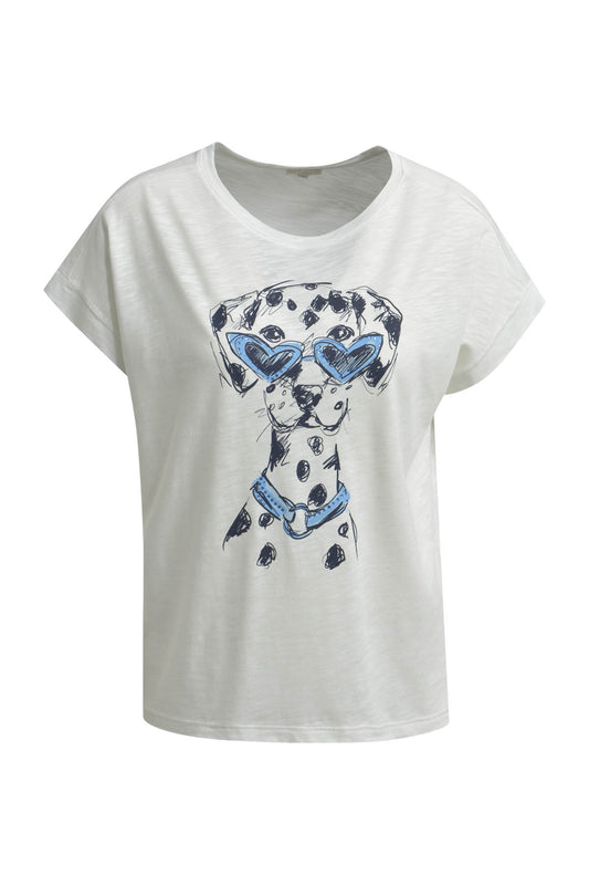 Shirt w roundneck + oversized shoulder