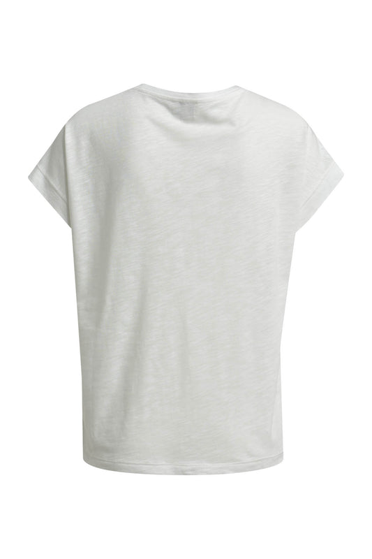 Shirt w roundneck + oversized shoulder