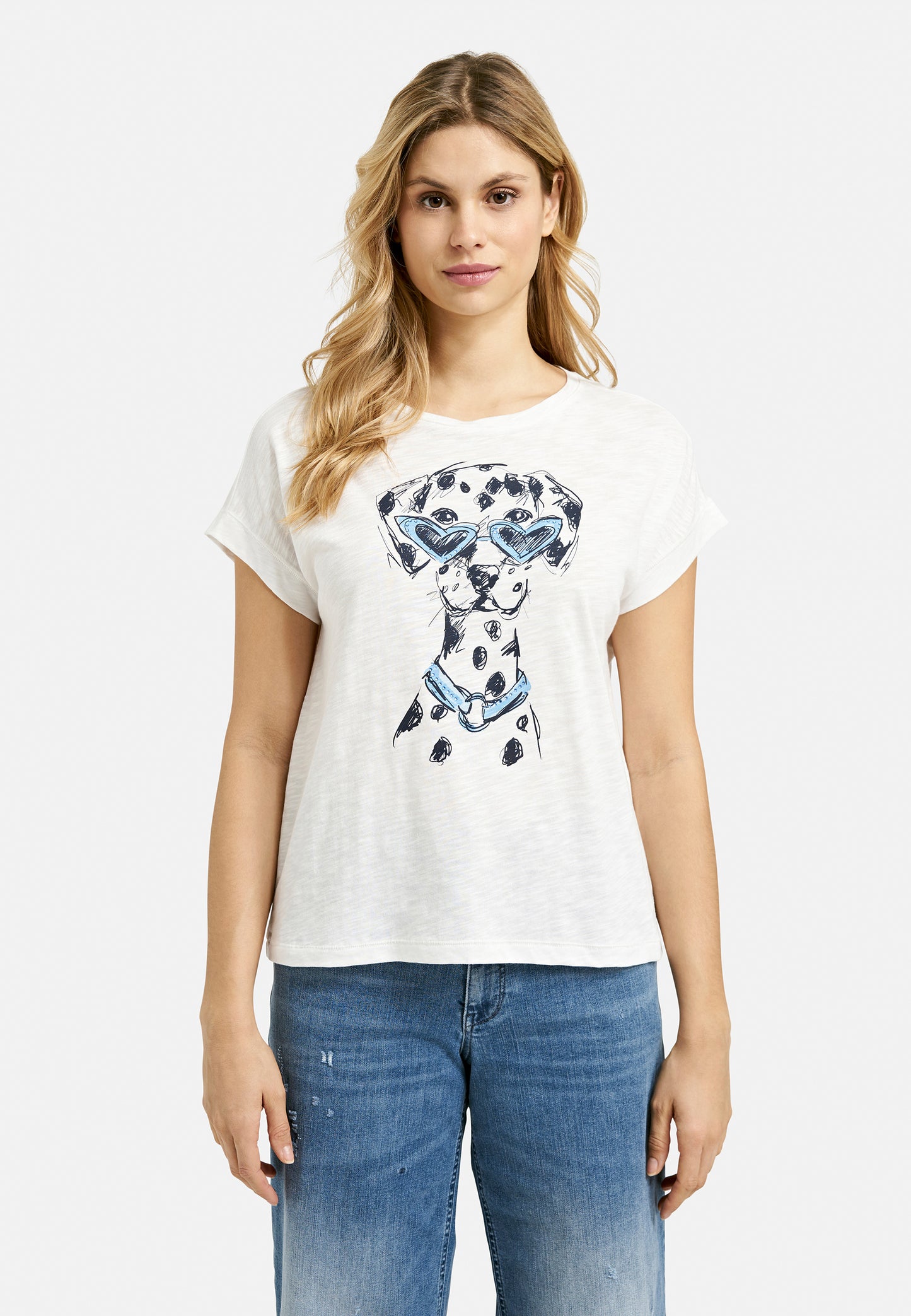 Shirt w roundneck + oversized shoulder