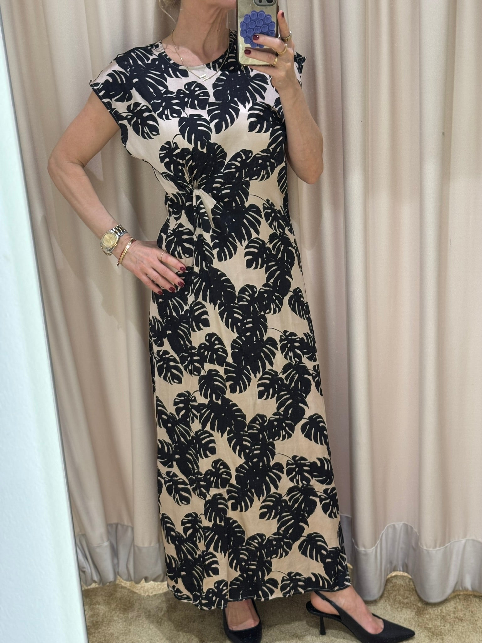 Da. Kleider | Berna schwarz/beige & lime