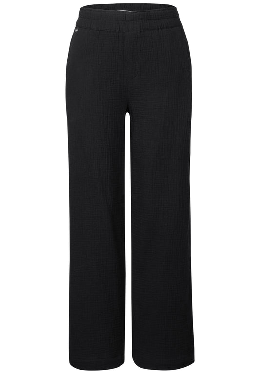 Wide Leg Musselin Hose