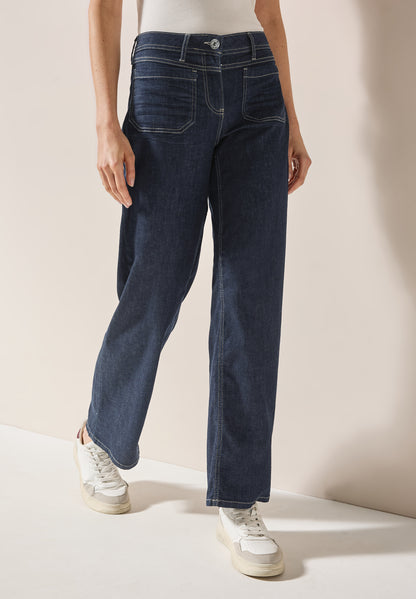Wide Leg Rinsed Jeans
