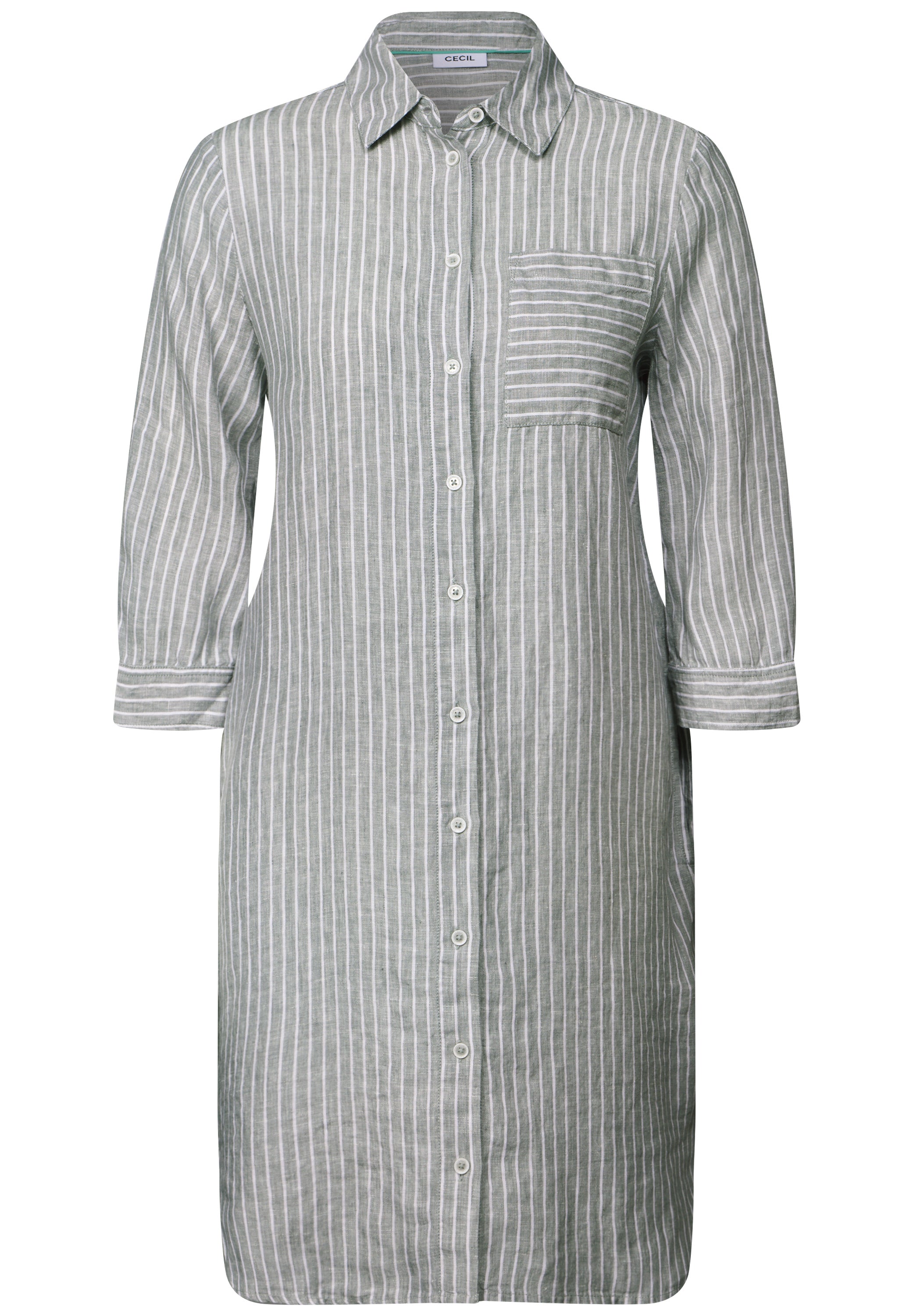 Gestreiftes Leinenkleid