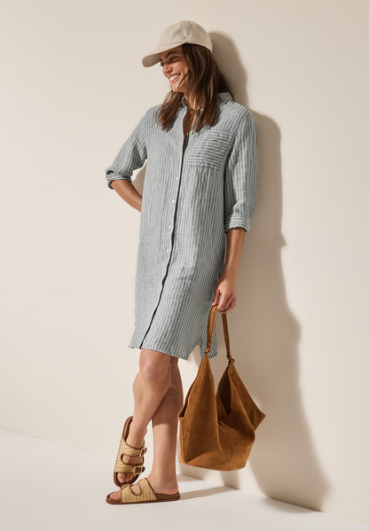 Gestreiftes Leinenkleid