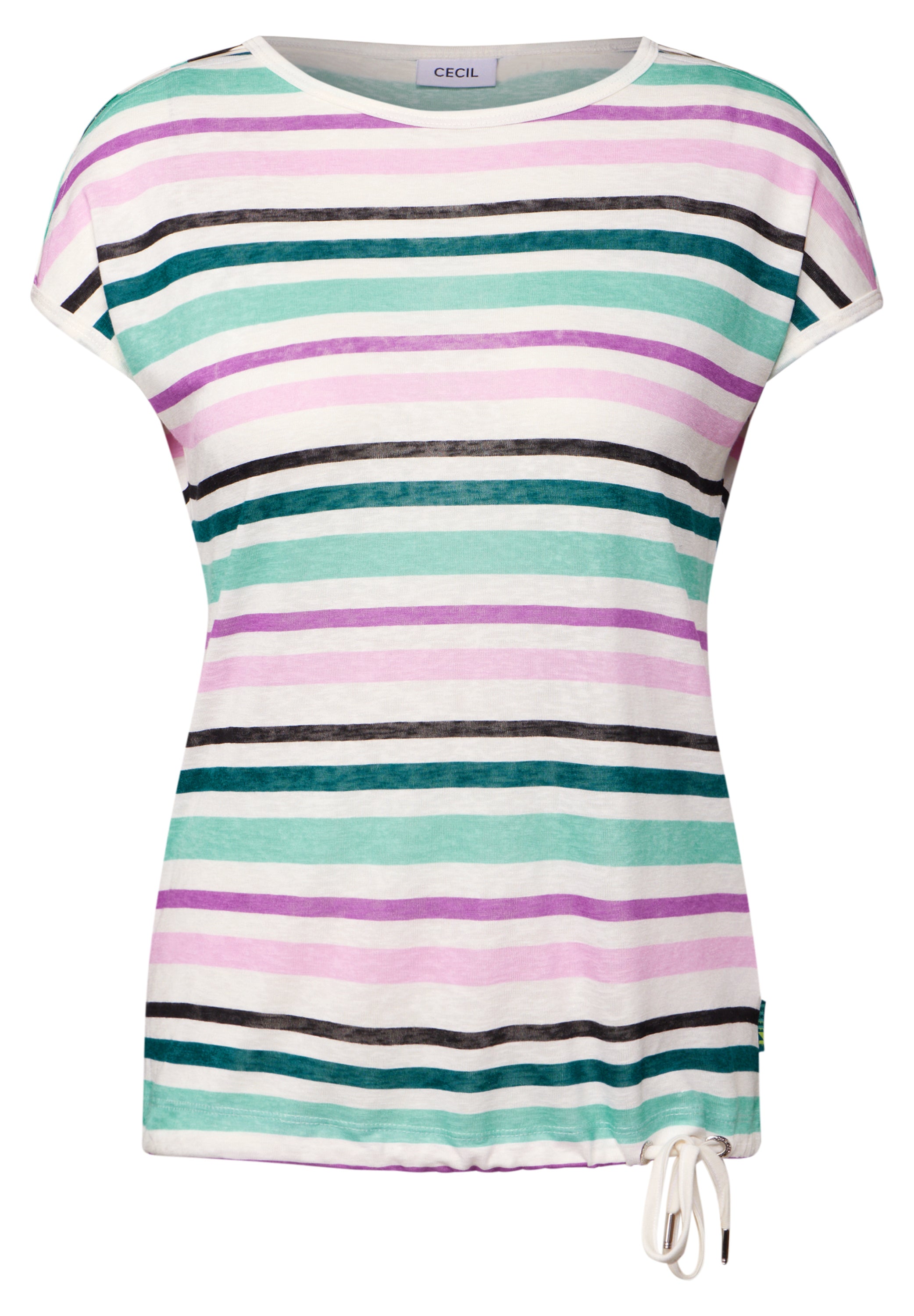 Leinen-Look Streifen-Shirt