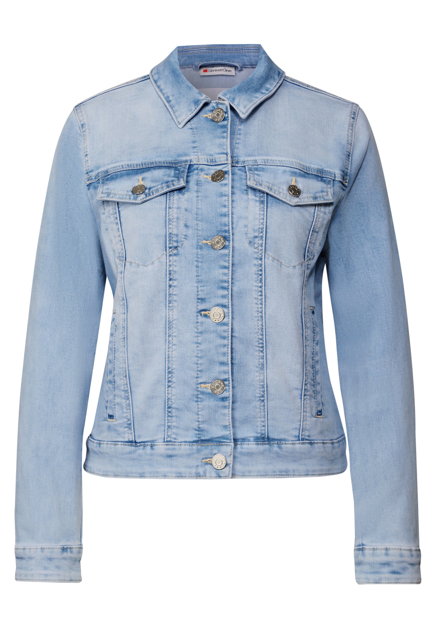 Jeansjacke im Bleached-Look