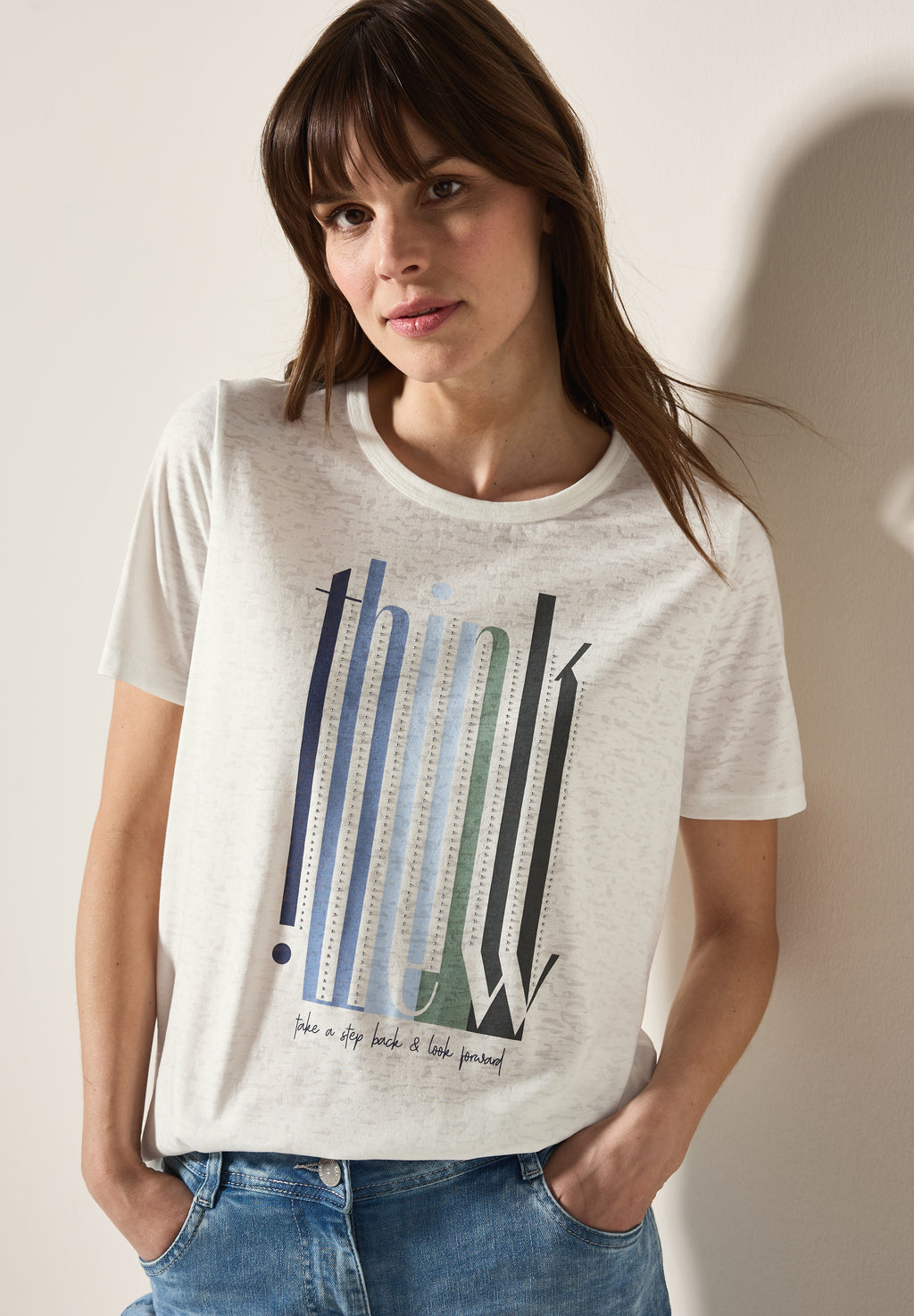 Ausbrenner-Shirt mit Wording