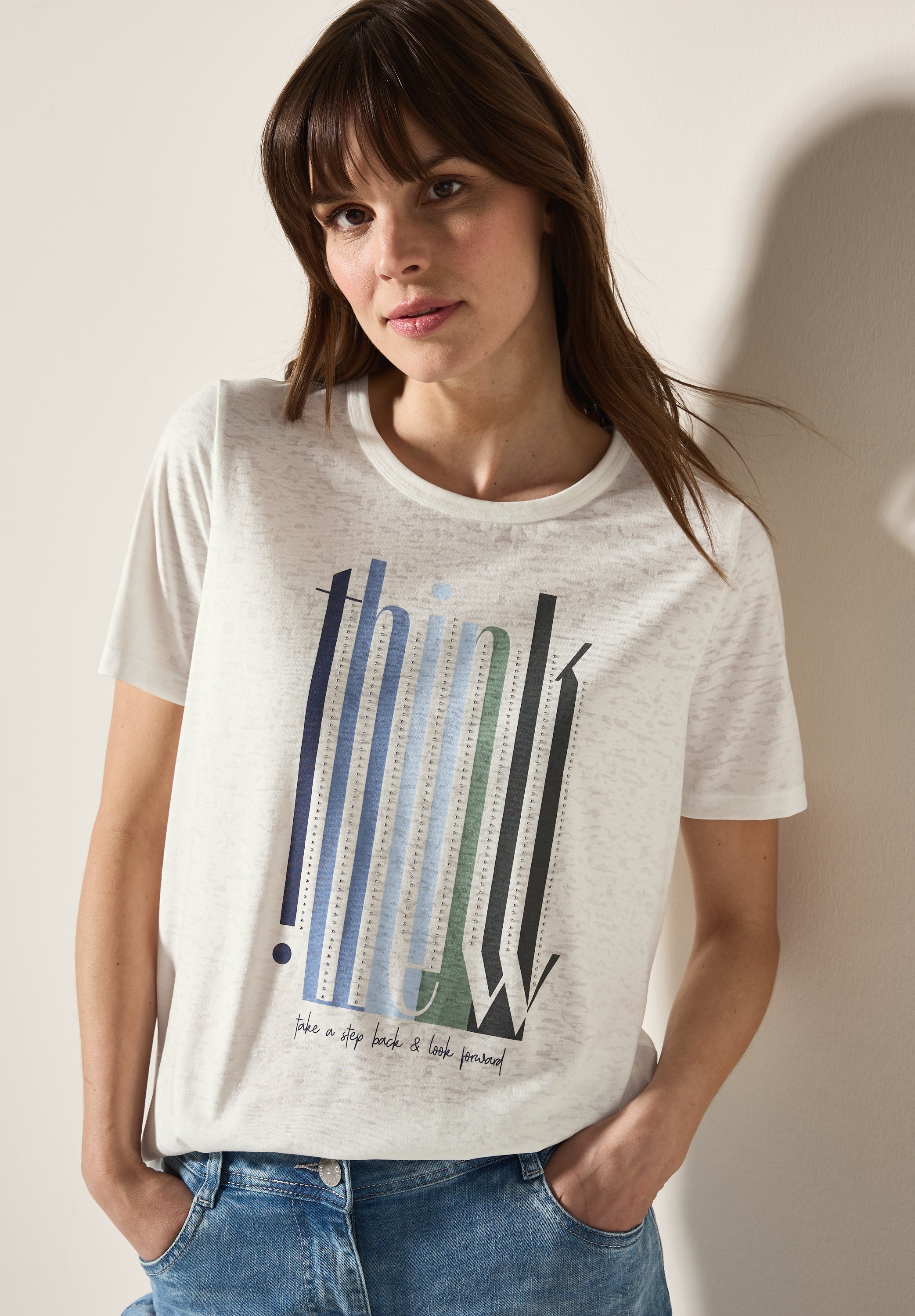 Ausbrenner-Shirt mit Wording