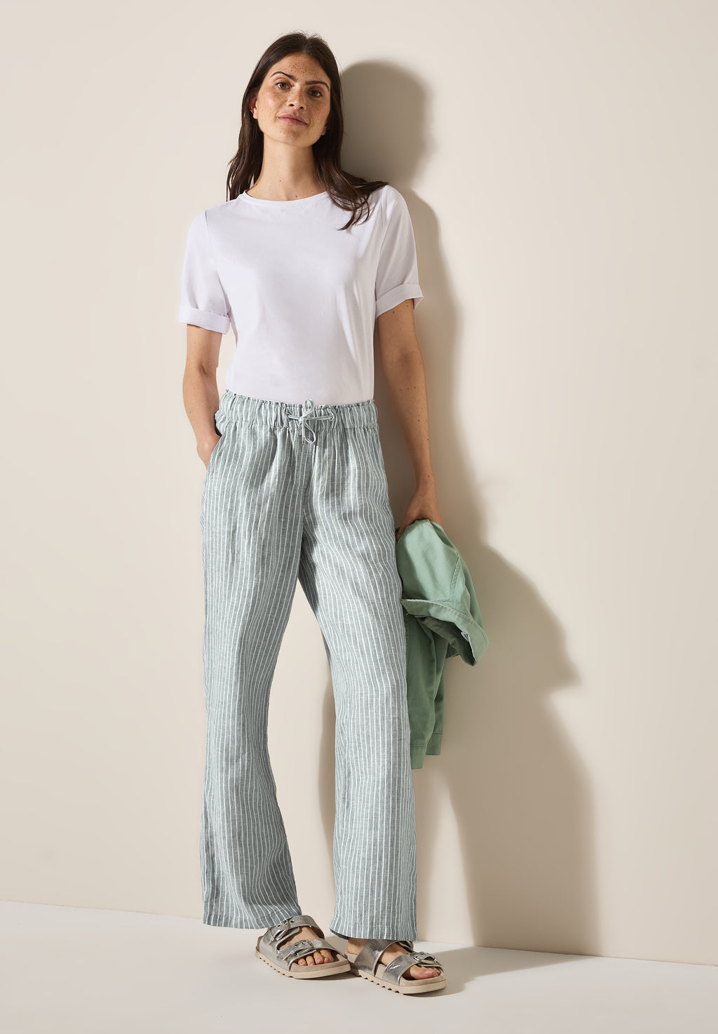 Wide Leg Leinenhose