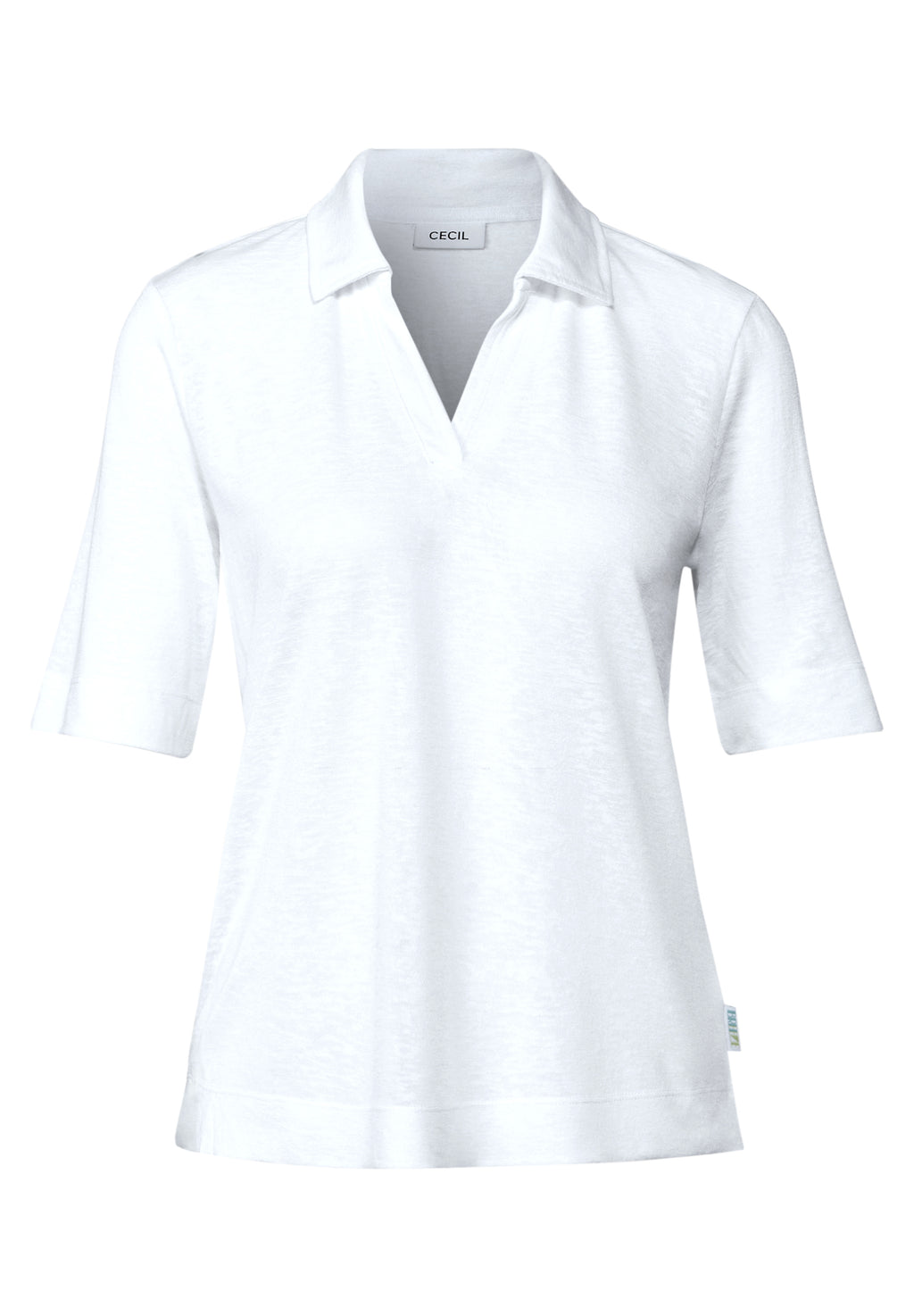 Poloshirt in Leinen-Optik