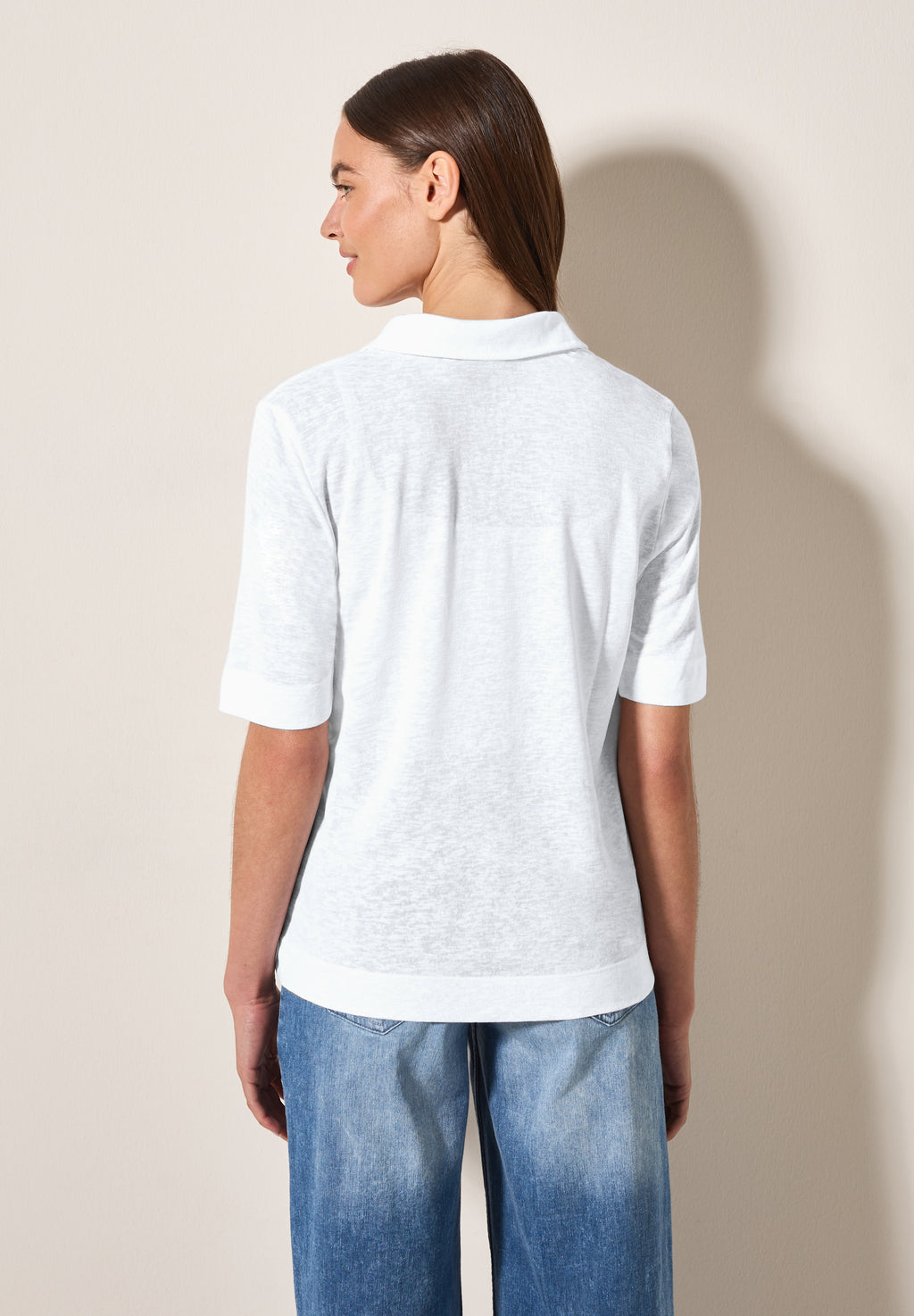 Poloshirt in Leinen-Optik