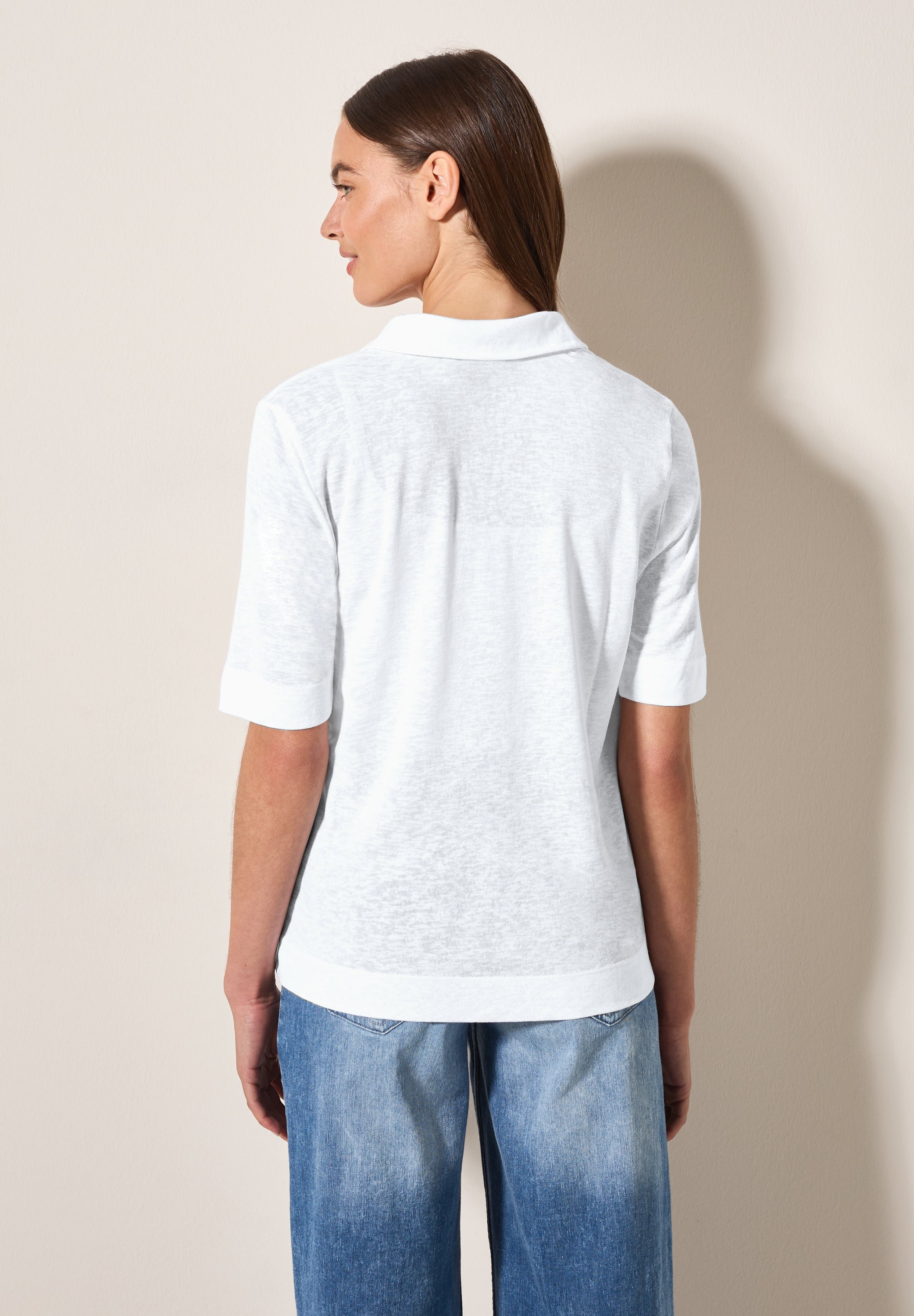 Poloshirt in Leinen-Optik