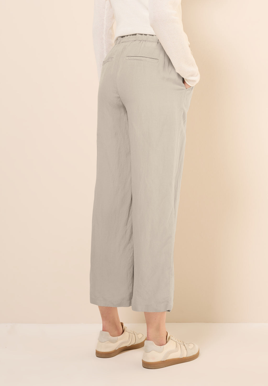 Wide Leg Hose aus Leinenmix