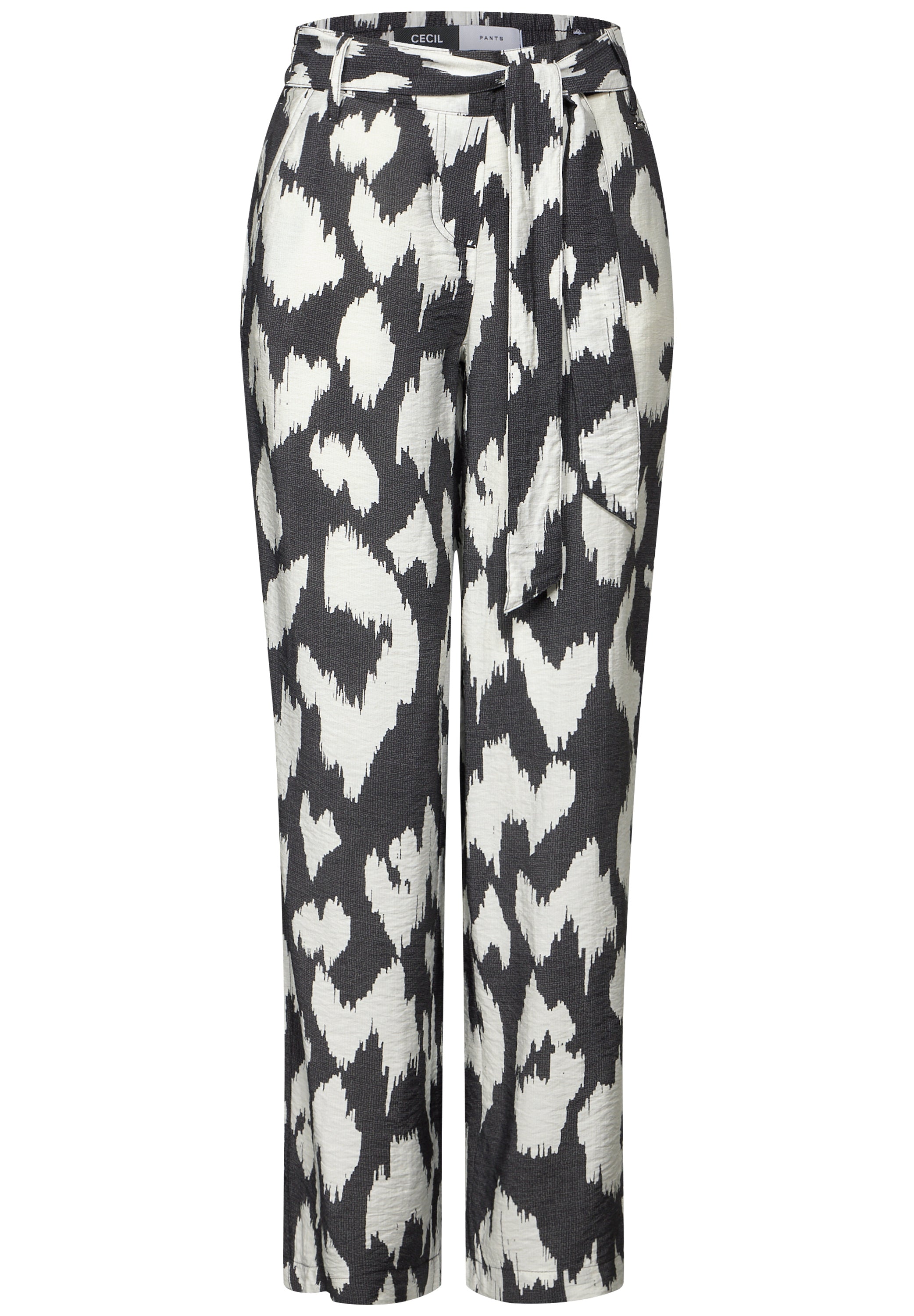 Gemusterte Wide Leg Hose