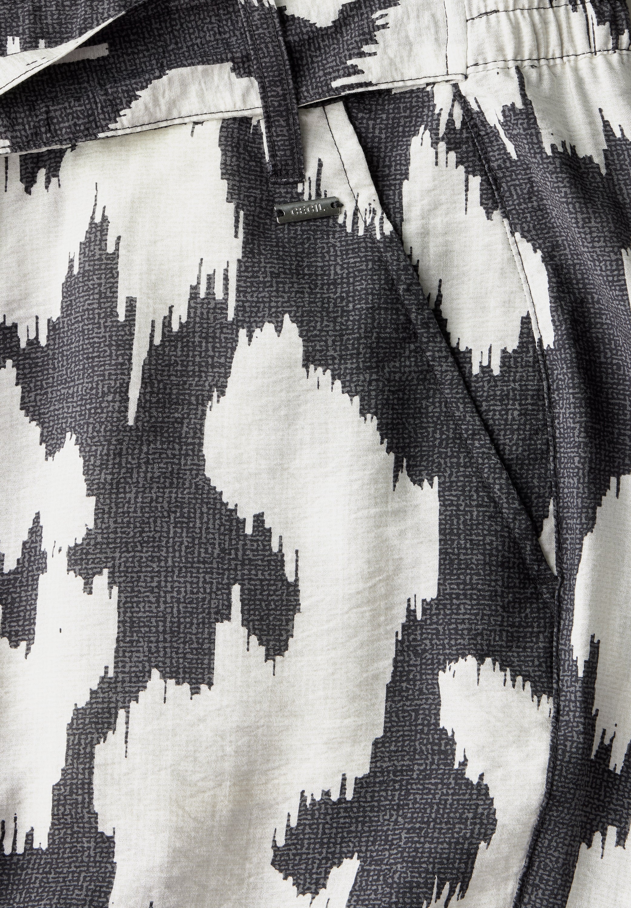 Gemusterte Wide Leg Hose