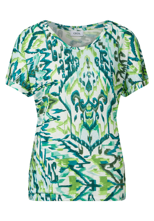 Bedrucktes Leinen-Look Shirt