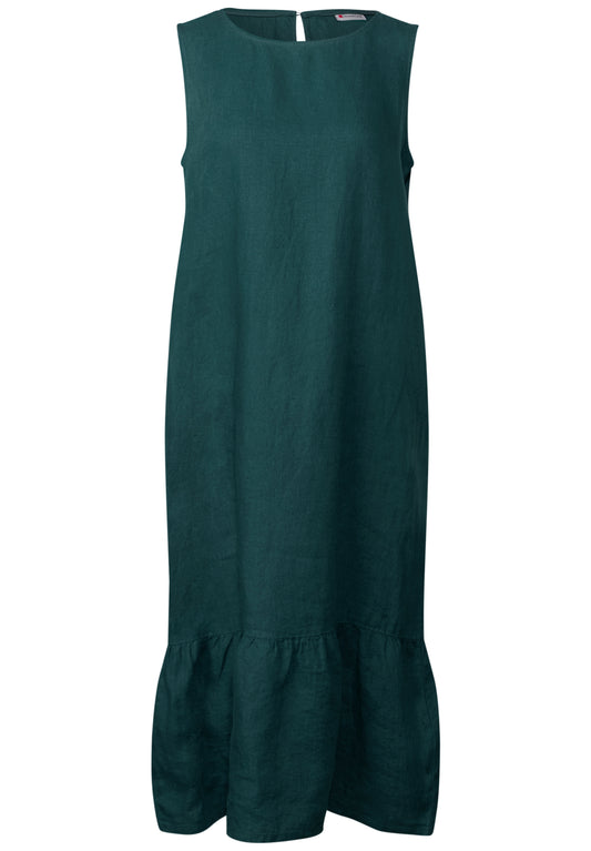 Volant-Kleid aus Leinen