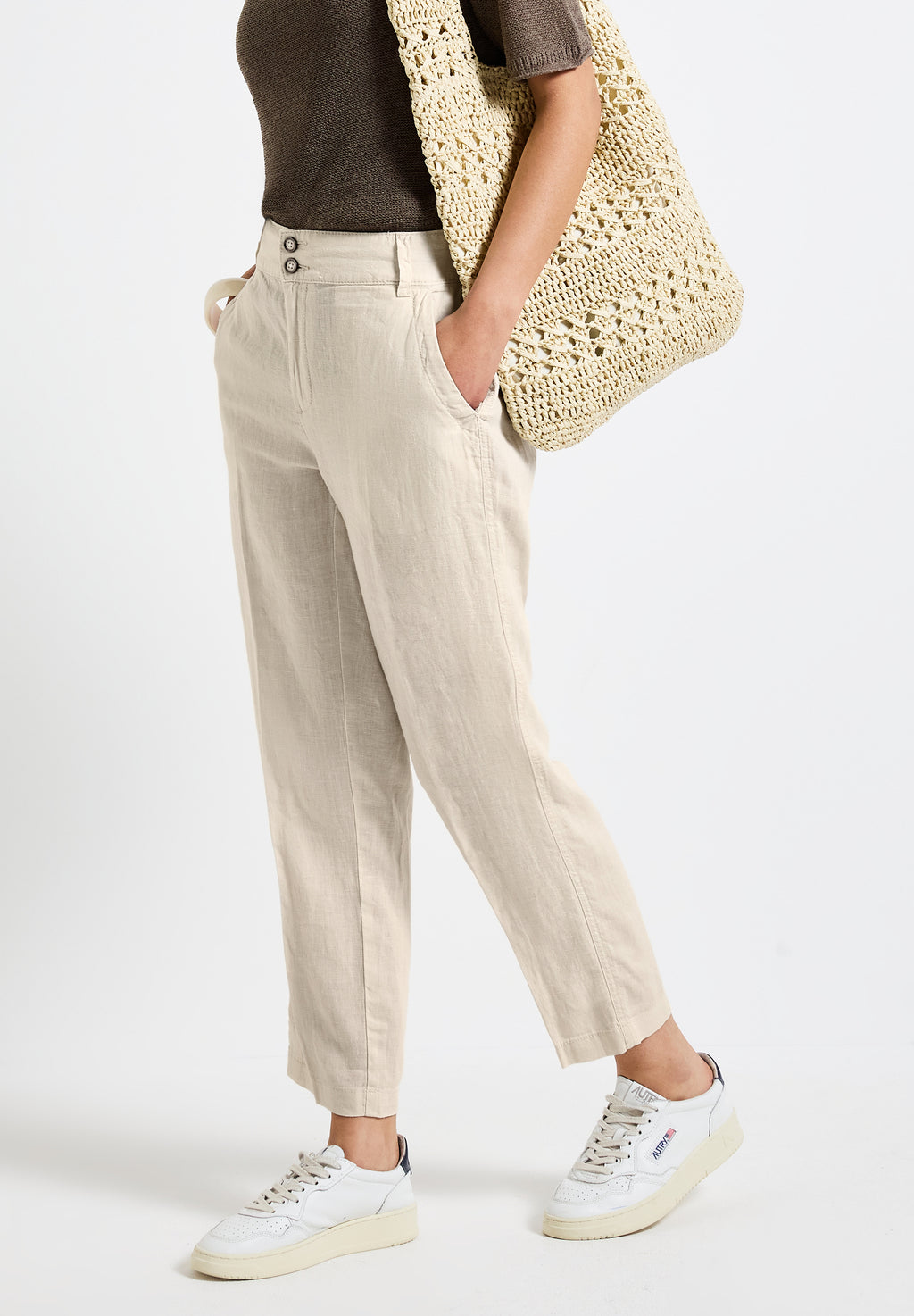 Leinen-Chino im Casual Fit