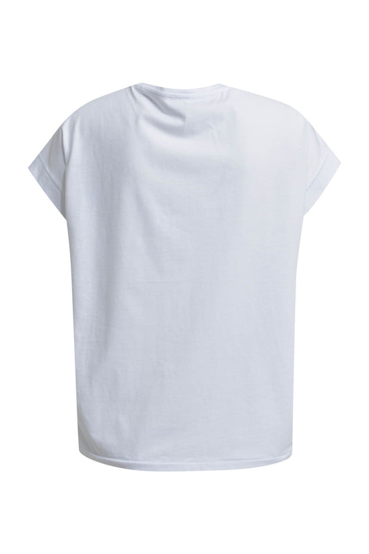 Shirt w roundneck + oversized shoulder